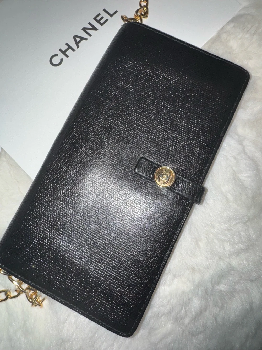 AUTHENTIC Chanel Black Chain Wallet Crossbody